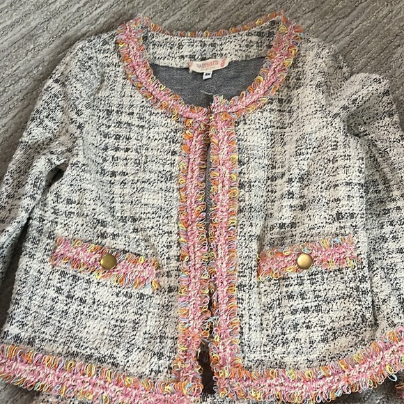 BabySara girls tweed jacket and skirt set jacket size 6x and skirt size 6. - Picture 2 of 3